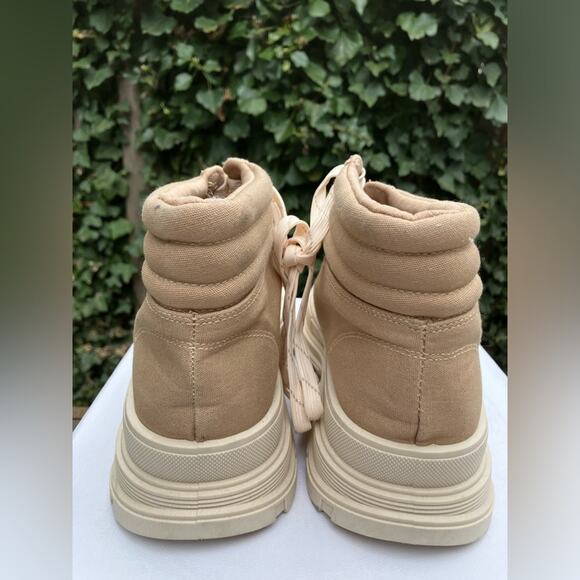 Buckle Miami Ace Canvas Shoe lace boots moto combat shoes neutral boho new - Picture 8 of 9